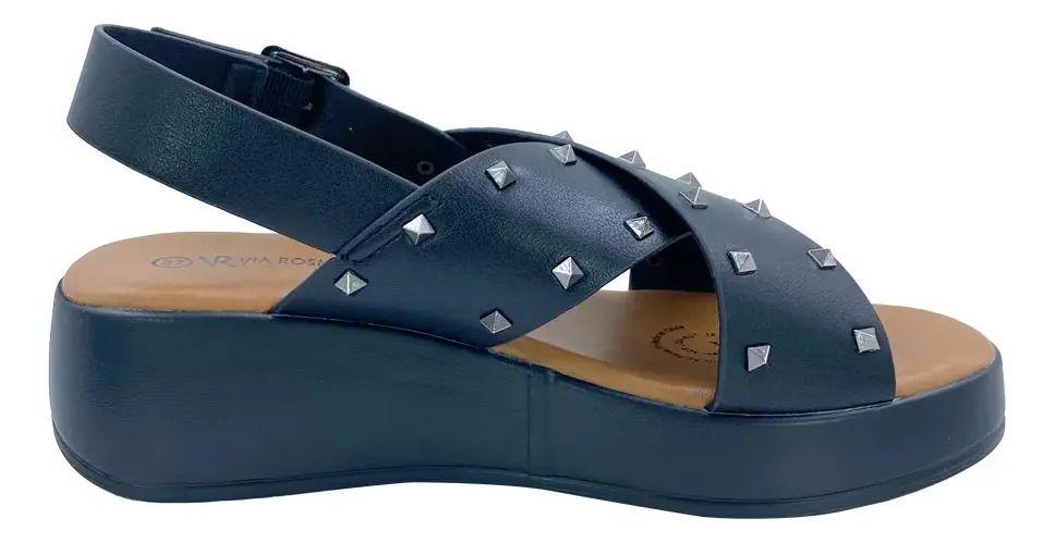 Sandalia Fenice Negro Via Rosmini Casual Mujer-4