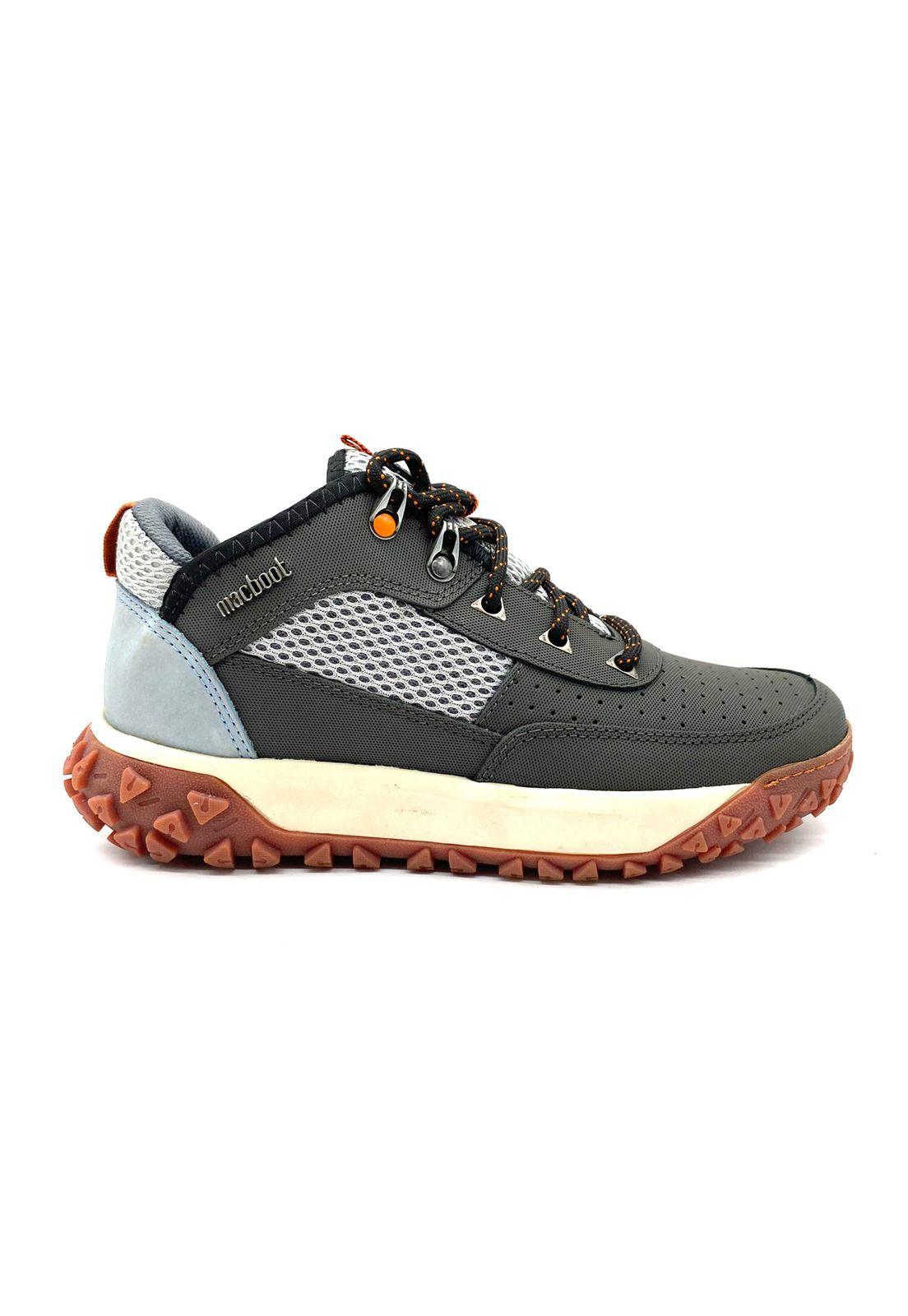 Zapatilla hiking Dakota Cuero Gris Macboot-0