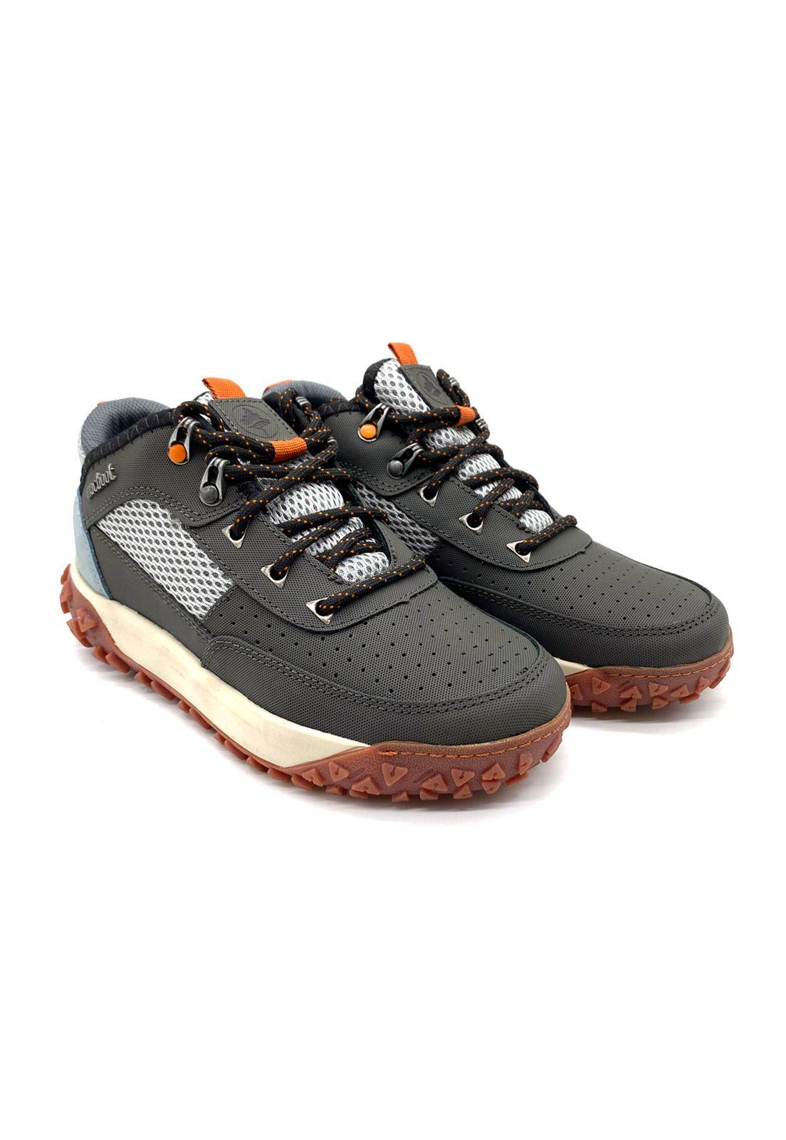 Zapatilla hiking Dakota Cuero Gris Macboot-5