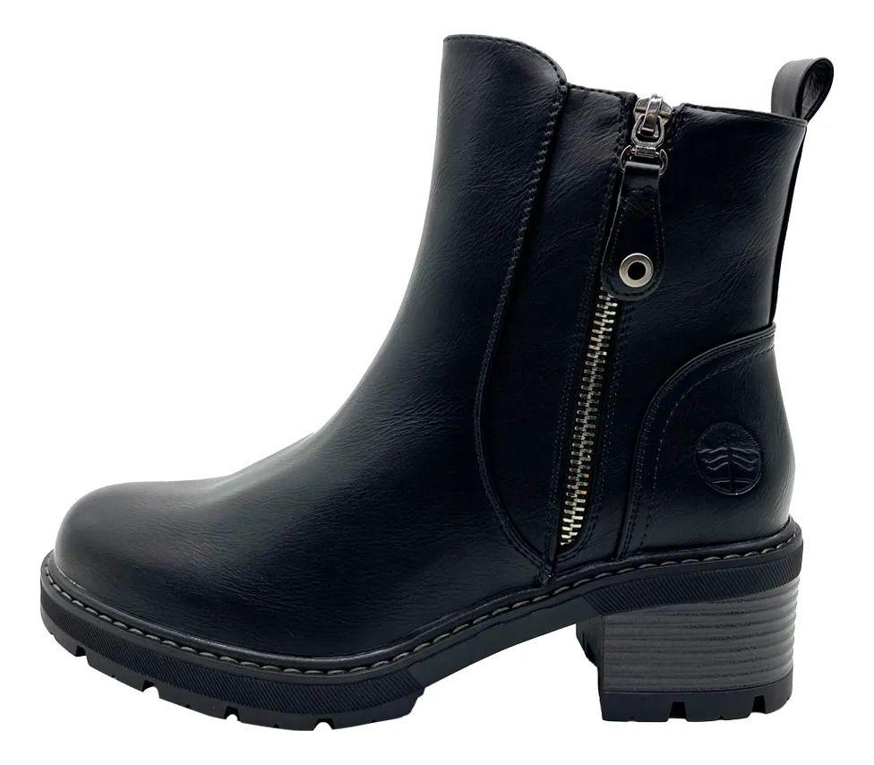 Botin Steem Land Negro Belly Mujer-2