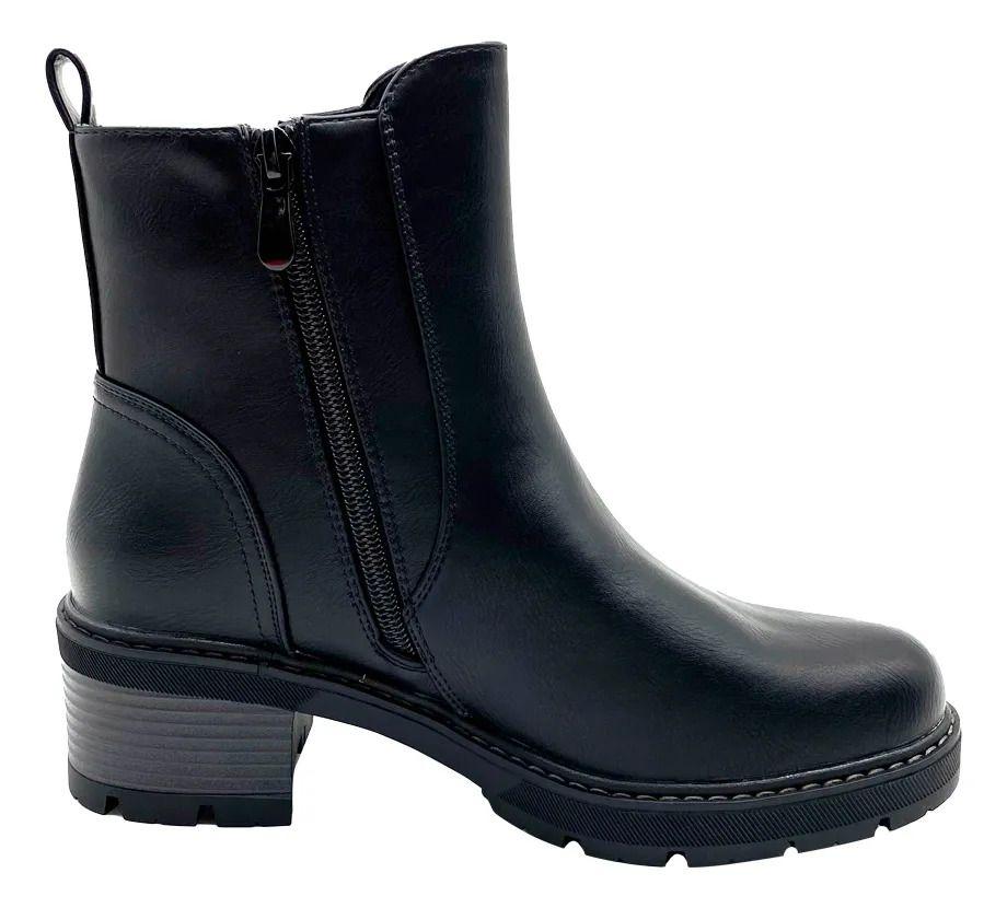Botin Steem Land Negro Belly Mujer-3