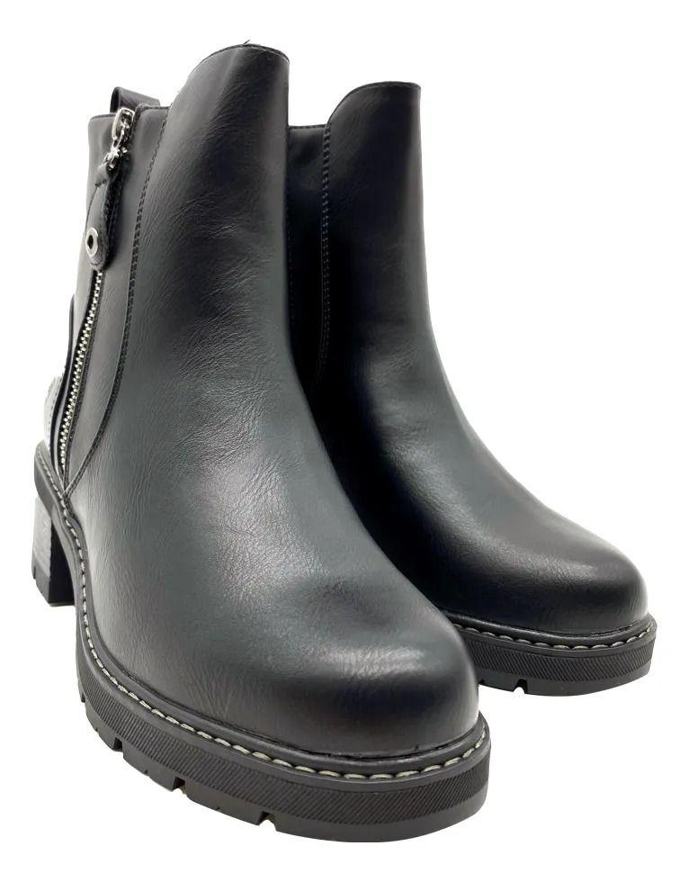 Botin Steem Land Negro Belly Mujer-6