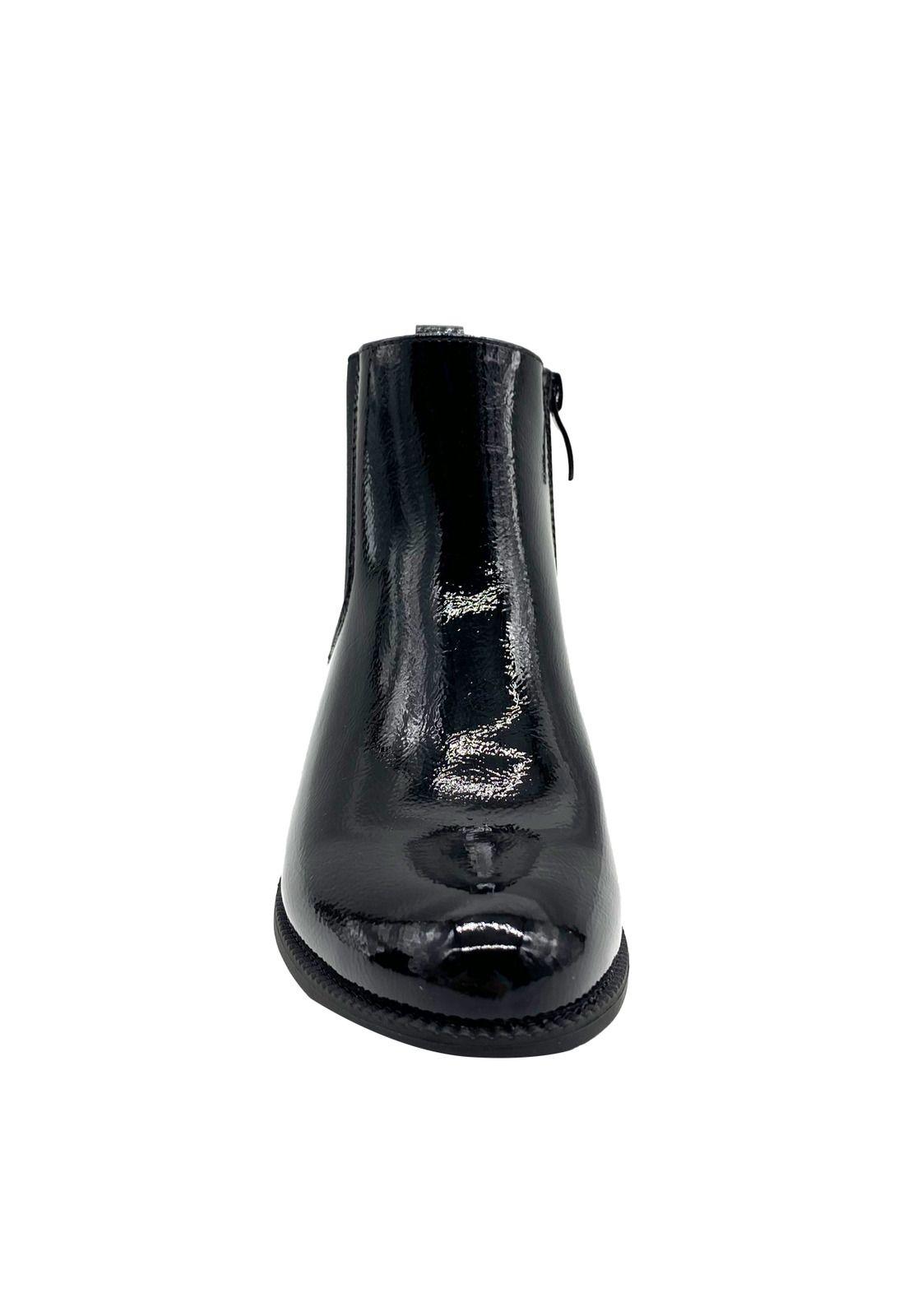 Botin Mujer Massi Charol Negro Via Rosmini-2