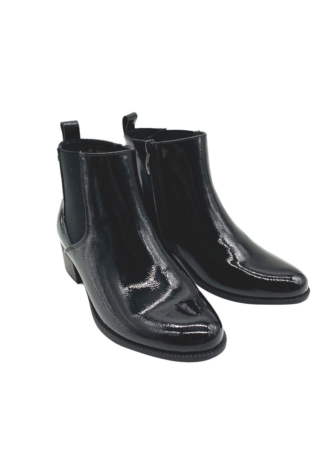 Botin Mujer Massi Charol Negro Via Rosmini-5
