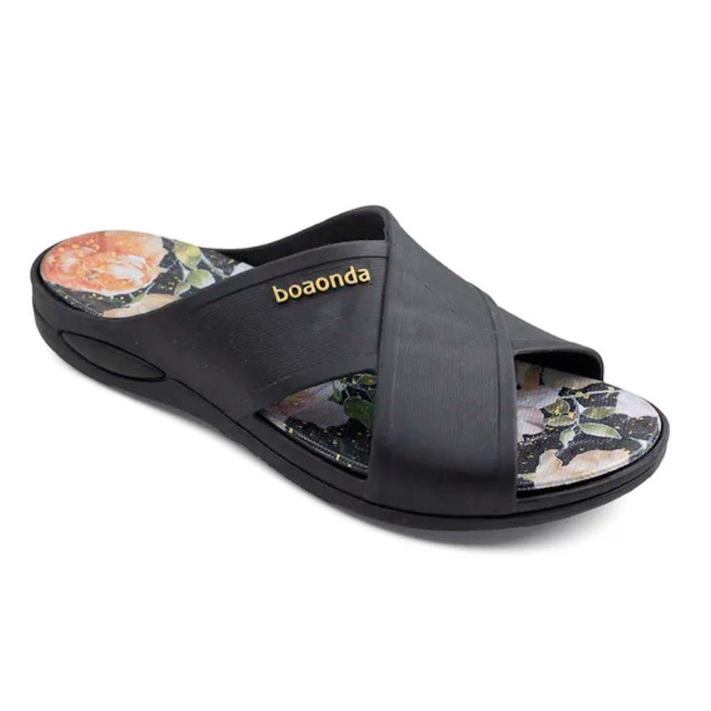 Sandalia Harmony Mujer Boaonda Negro Floral-1