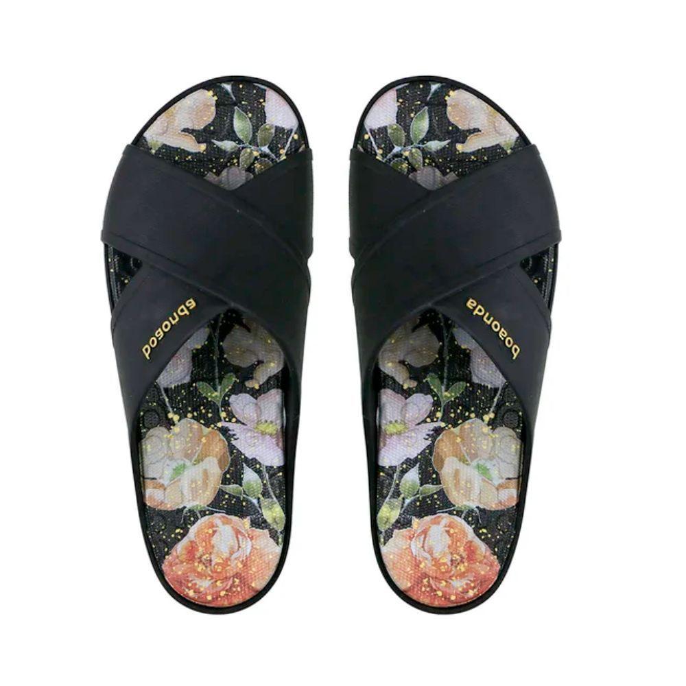 Sandalia Harmony Mujer Boaonda Negro Floral-2