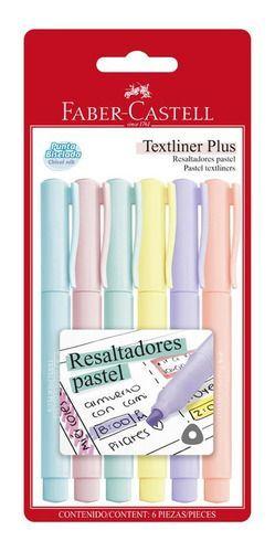 Blister Destacador Pastel Delgado 6 Colores Faber-0