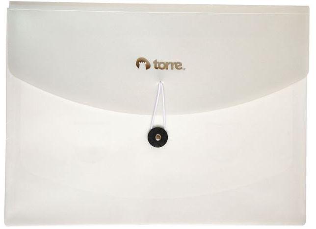 CARPETA 4 DIVISIONES BOTON Y ELASTICO  BLANCO METALICO TORRE-0