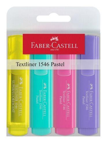 Destacadores Escritorio Pastel 4 Colores Faber-0