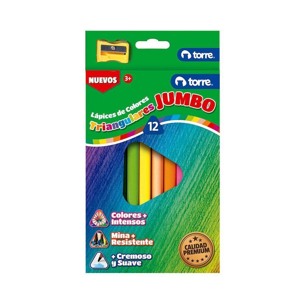 LAPICES DE COLORES 12 UNIDADES TRIANGULAR JUMBO-0