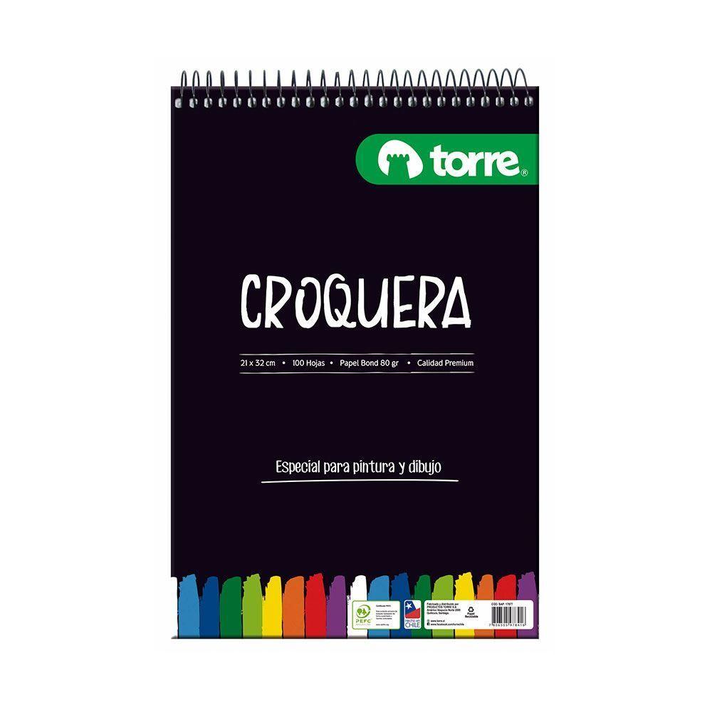 CROQUERA TAMAÑO OFICIO LINEAS ANILLADO 100 HOJAS  IMAGIA-0