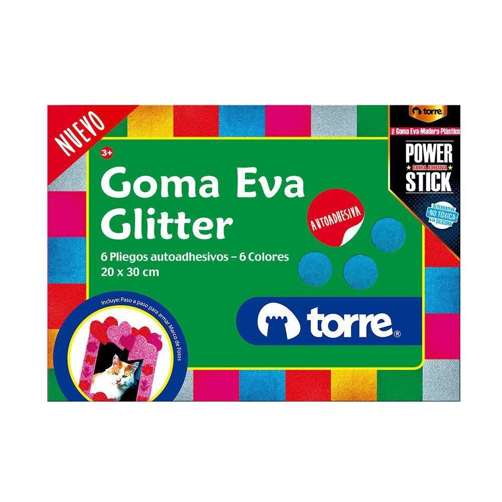 CARPETA GOMA EVA GLITTER  ADHESIVA  6 PLIEGOS-0