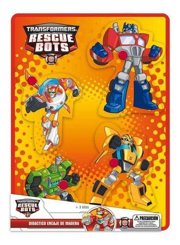 Juego Didáctico Encaje De Madera Rescue Bots Transformers-0
