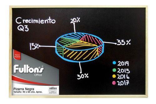 Pizarra Negra Tiza 40x60cm. Marco De Madera Fultons-0