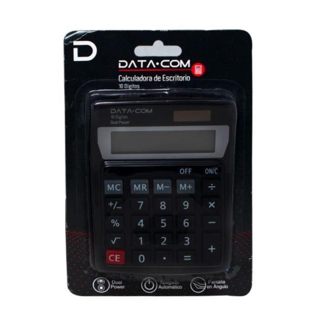 CALCULADORA ESCRITORIO 10 DIGITOS NEGRA PILA Y SOLAR DATACOM-0