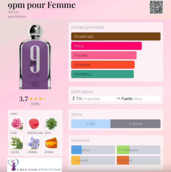 AFNAN 9 PM POUR FEMME 100 ML EDP-1