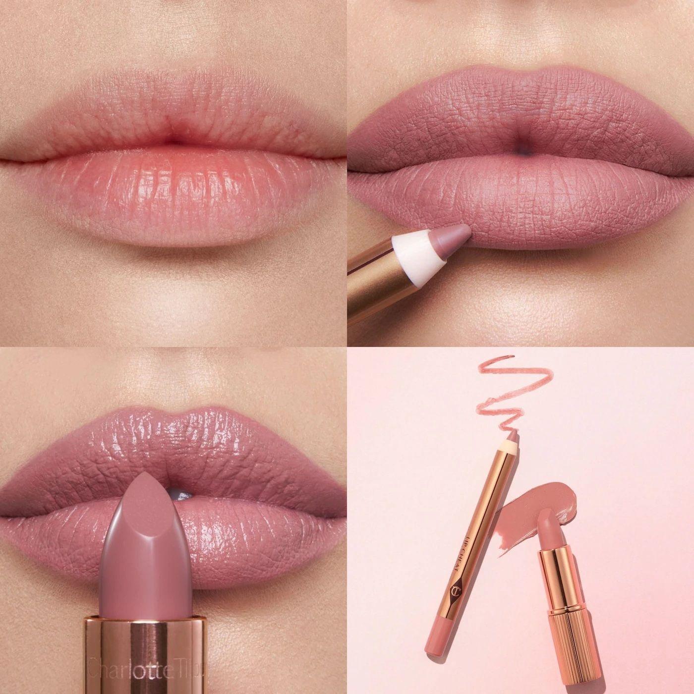  Charlotte Tilbury  Mini Pillow Talk Lipstick & Liner Set Tono Fair -4