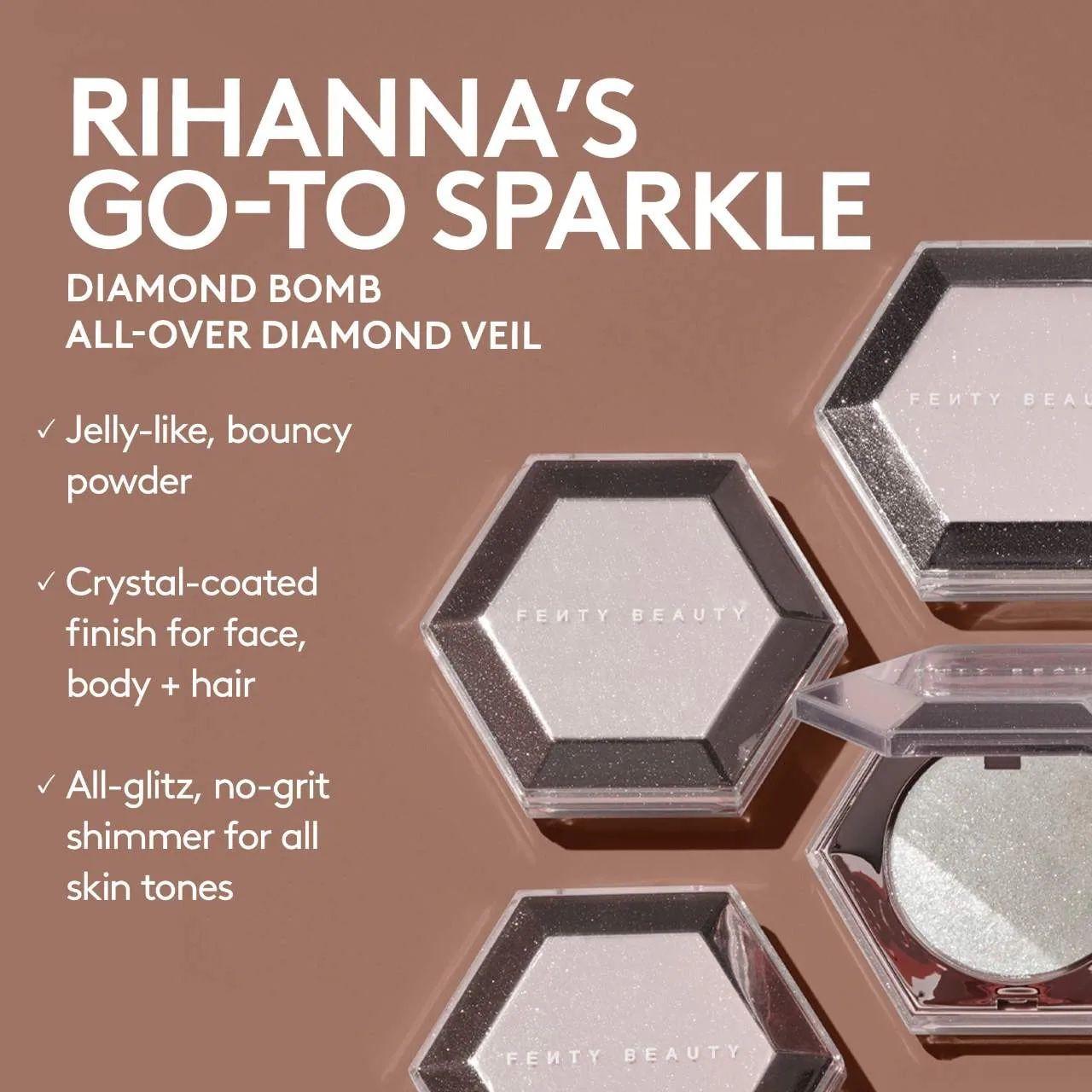 Fenty Beauty by Rihanna  Diamond Bomb All-Over Diamond Veil Tono How Many Carats?-2