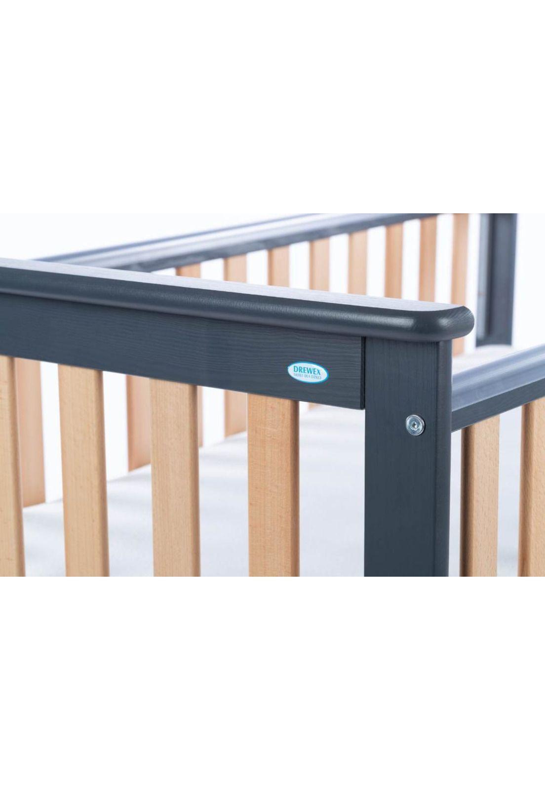 Cuna LEO Lateral Ajustable (120 x 60) - Madera Gris-4