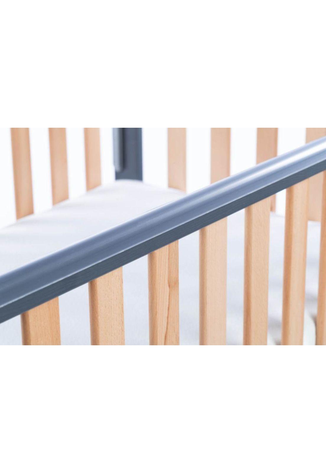 Cuna LEO Lateral Ajustable (120 x 60) - Madera Gris-5