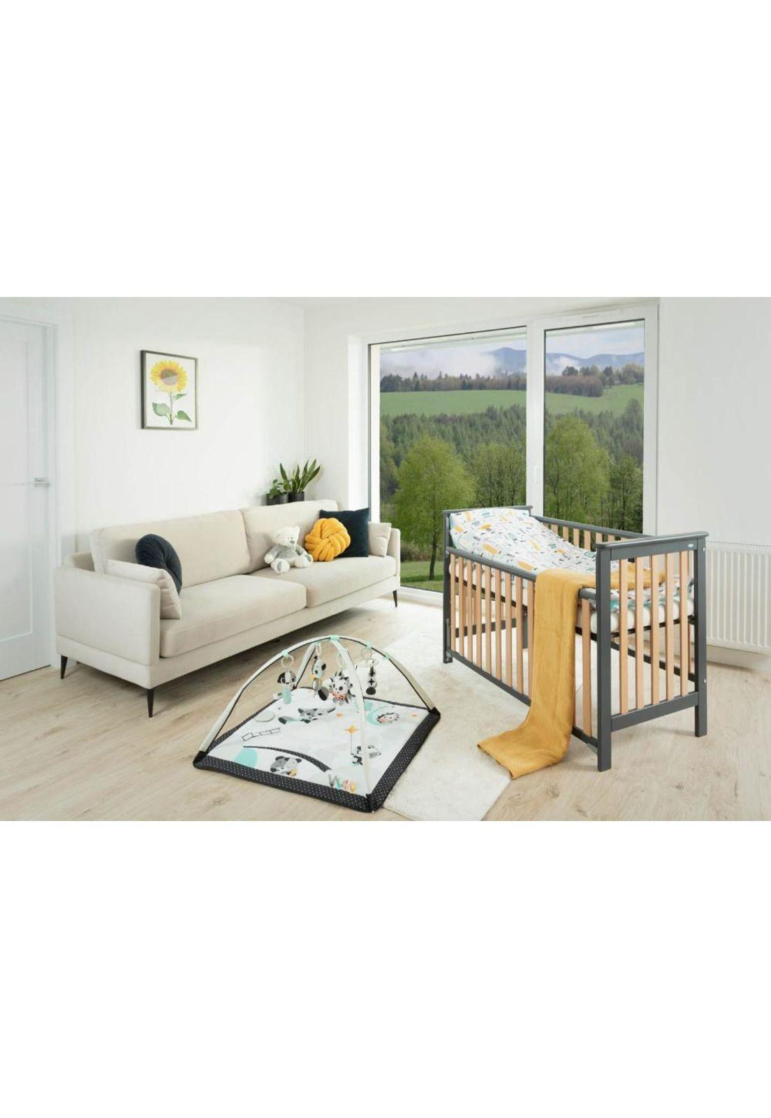 Cuna LEO Lateral Ajustable (120 x 60) - Madera Gris-6