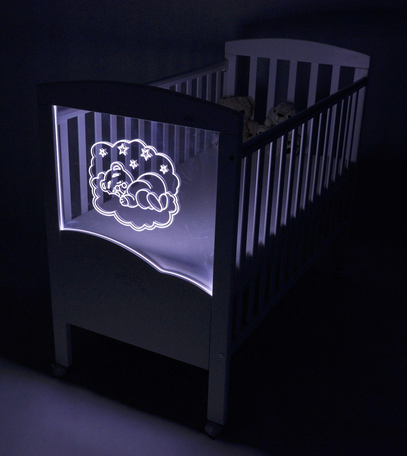 Cuna BEAR ASLEEP LED Lateral Ajustable (120 x 60)-2