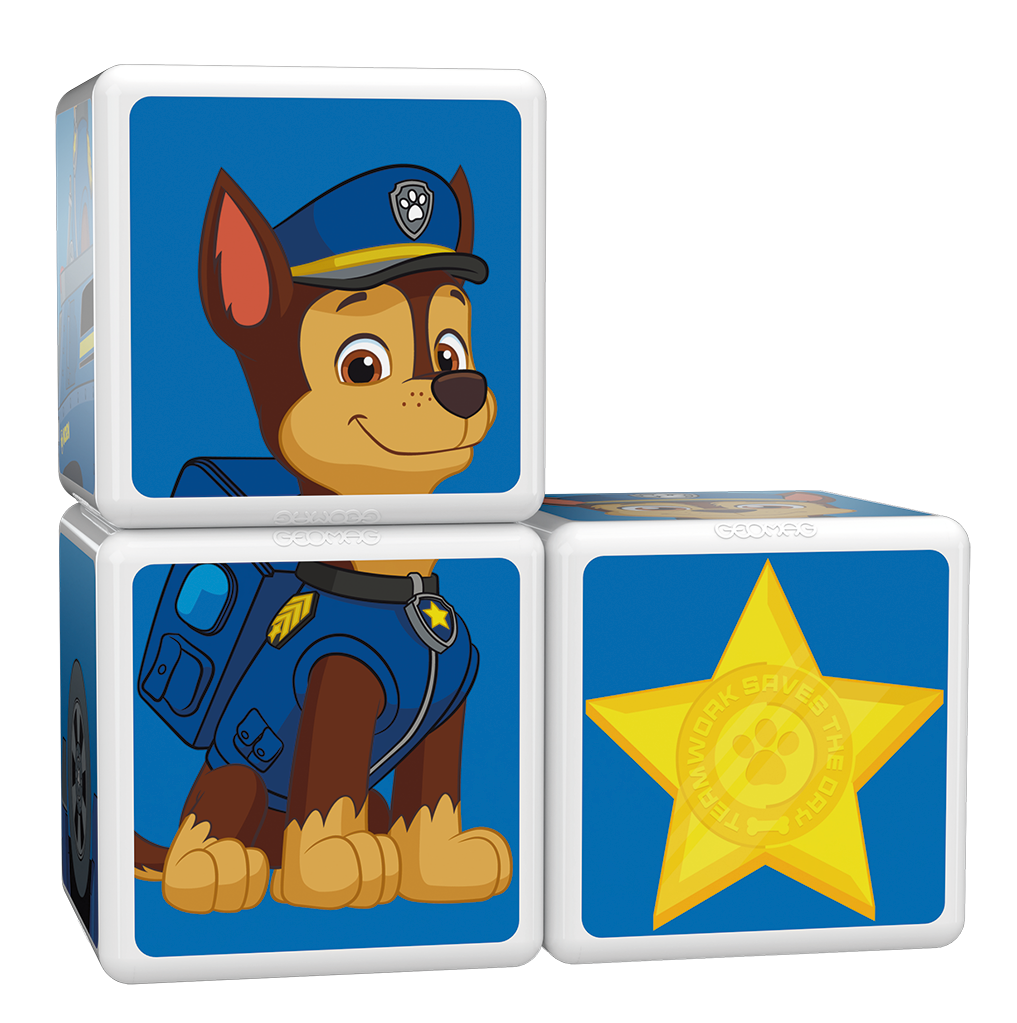 Cubos Magnéticos Paw Patrol-Auto de Policía Chase-2