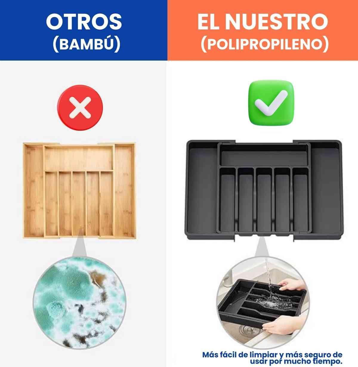Organizador Ajustable Cubiertos Expandible 8 Compartimentos-2
