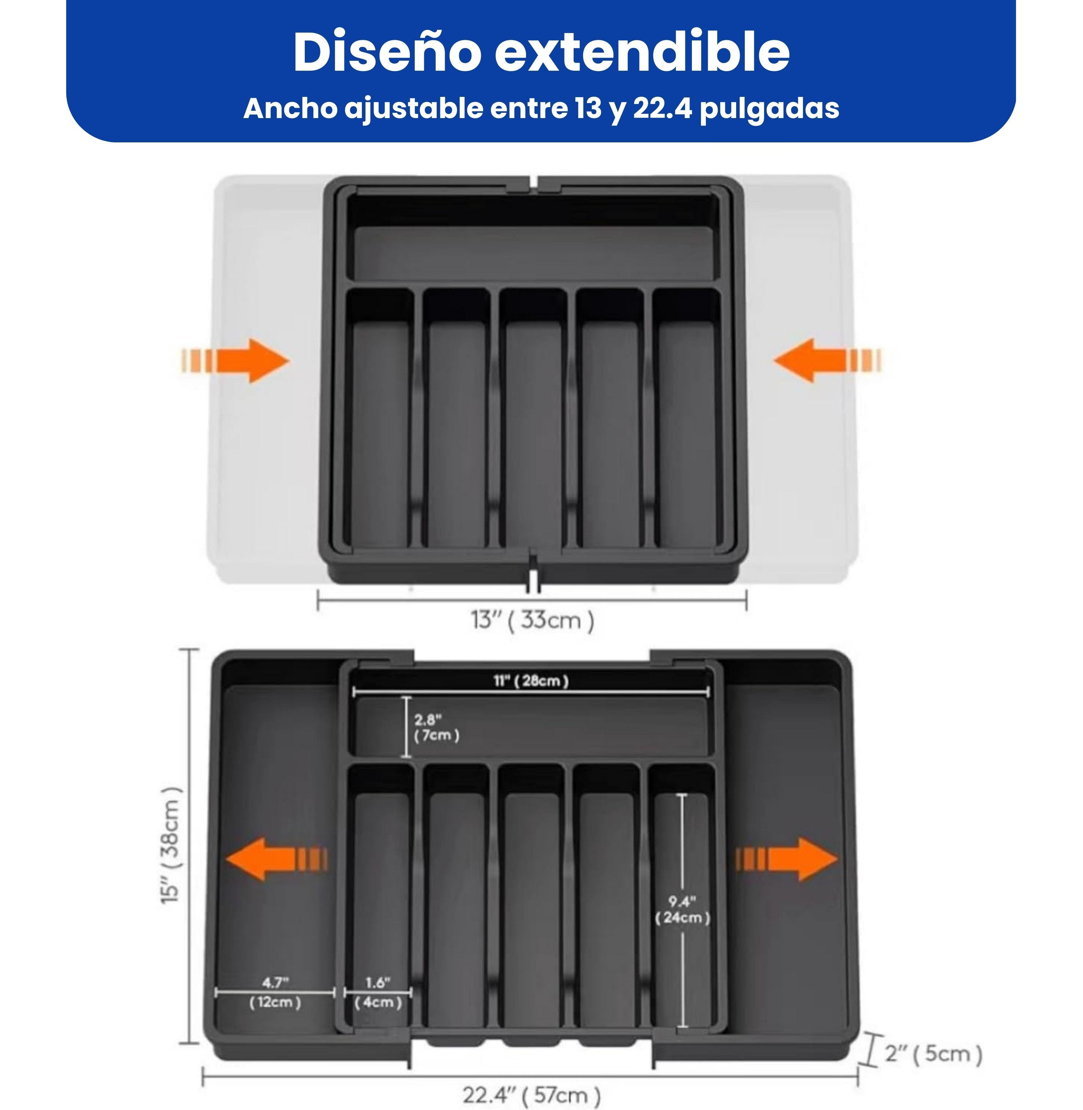 Organizador Ajustable Cubiertos Expandible 8 Compartimentos-5