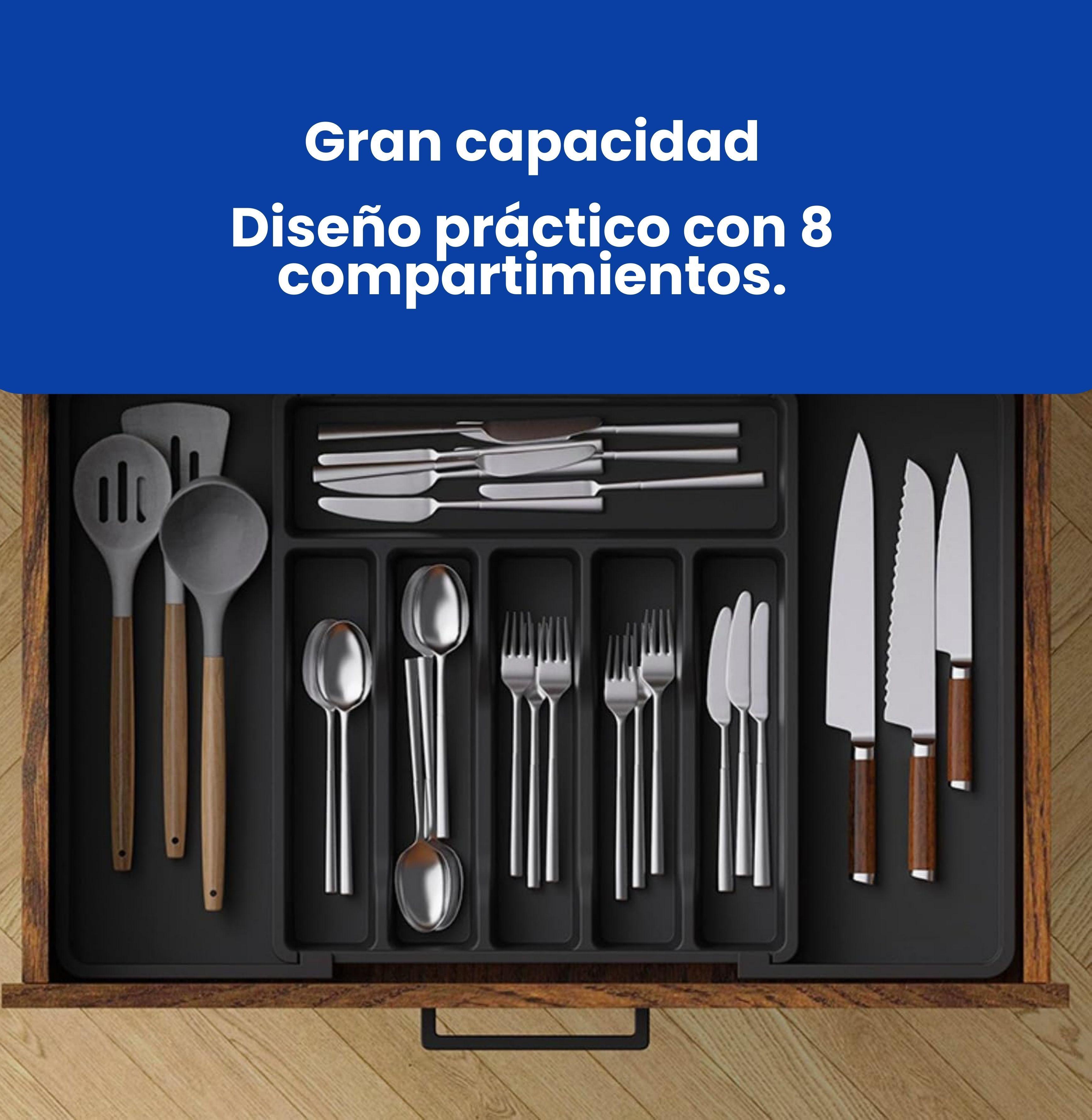 Organizador Ajustable Cubiertos Expandible 8 Compartimentos-6