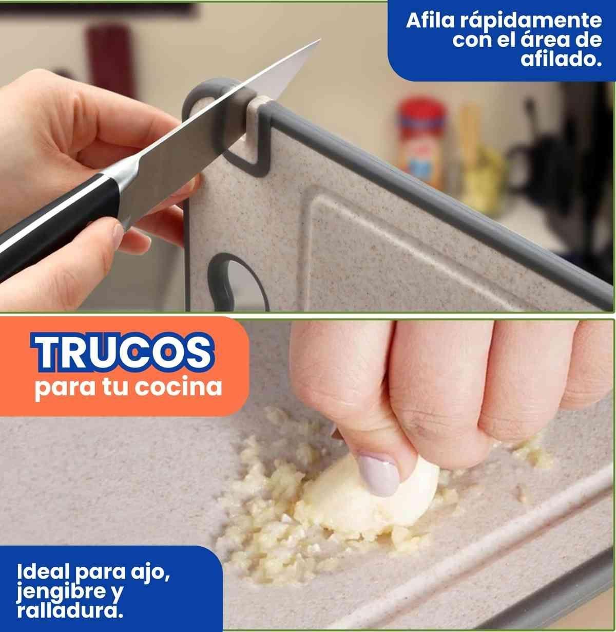 Tabla De Picar Doble Cara Acero Inoxidable 30x46cm Cocina-2
