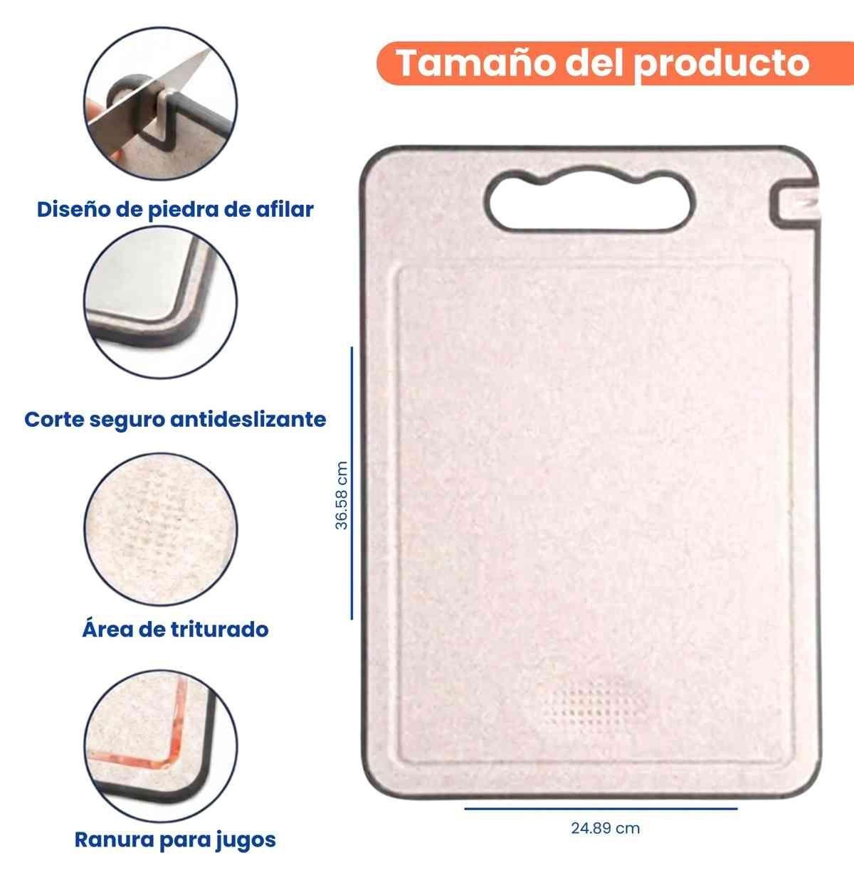 Tabla De Picar Doble Cara Acero Inoxidable 30x46cm Cocina-3