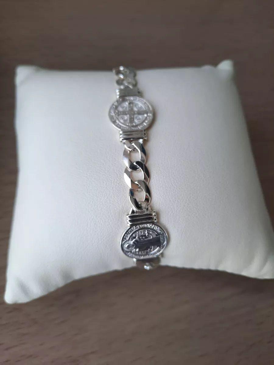 PULSERA SAN BENITO PARA HOMBRE ELABORADA EN PLATA ITALIANA 925-2