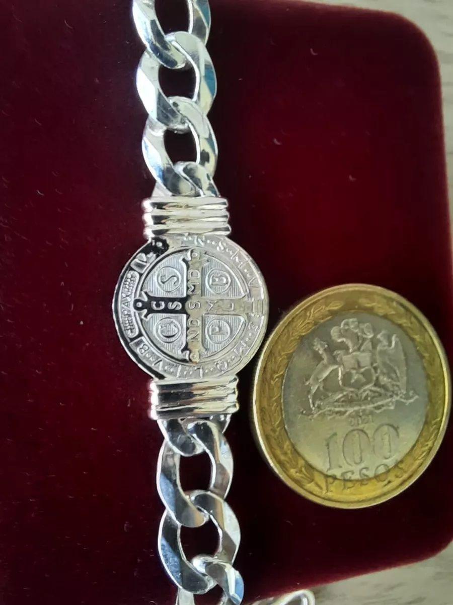 PULSERA SAN BENITO PARA HOMBRE ELABORADA EN PLATA ITALIANA 925-4