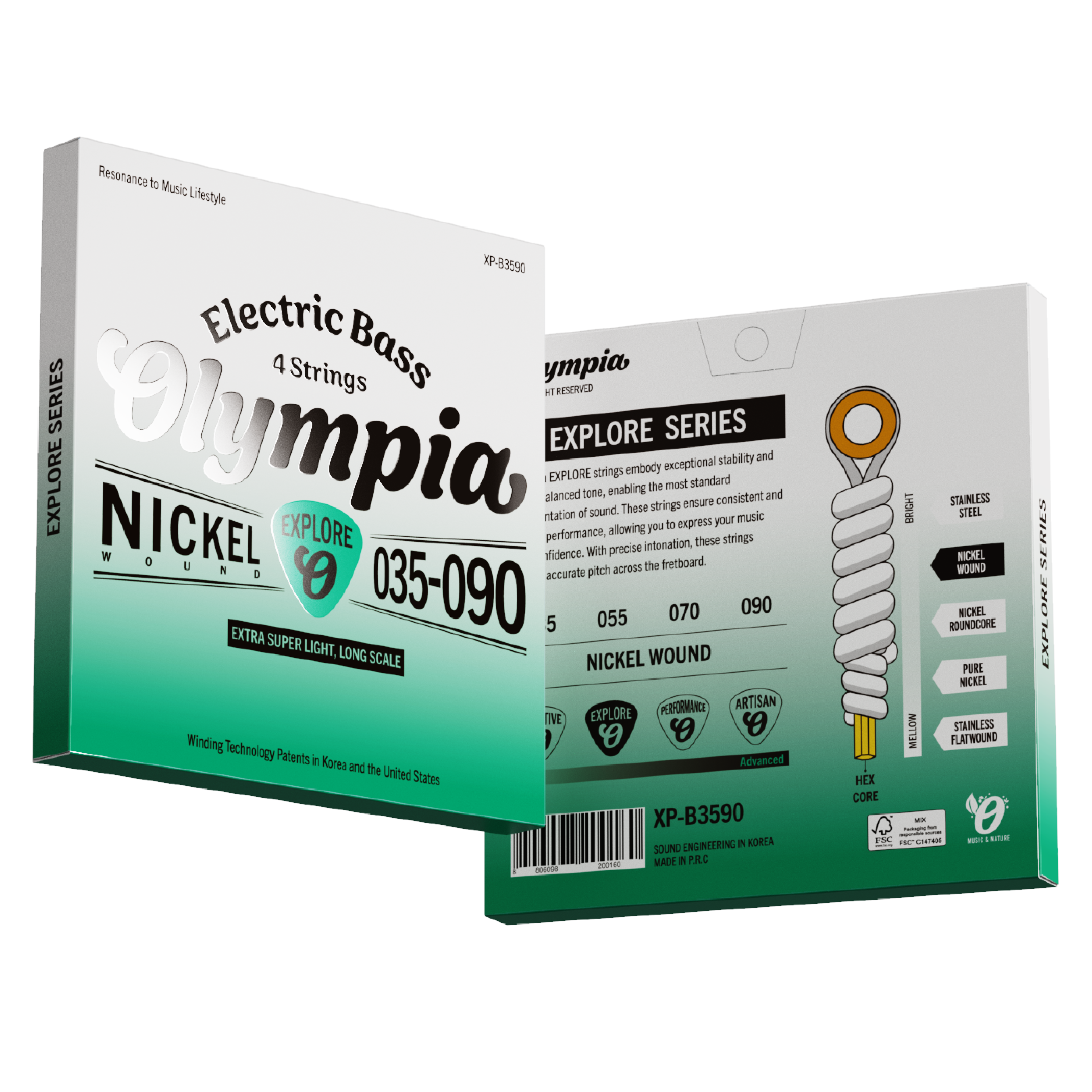 Set de Cuerdas para Bajo Eléctrico 35-90 XP-B3590 Olympia-2