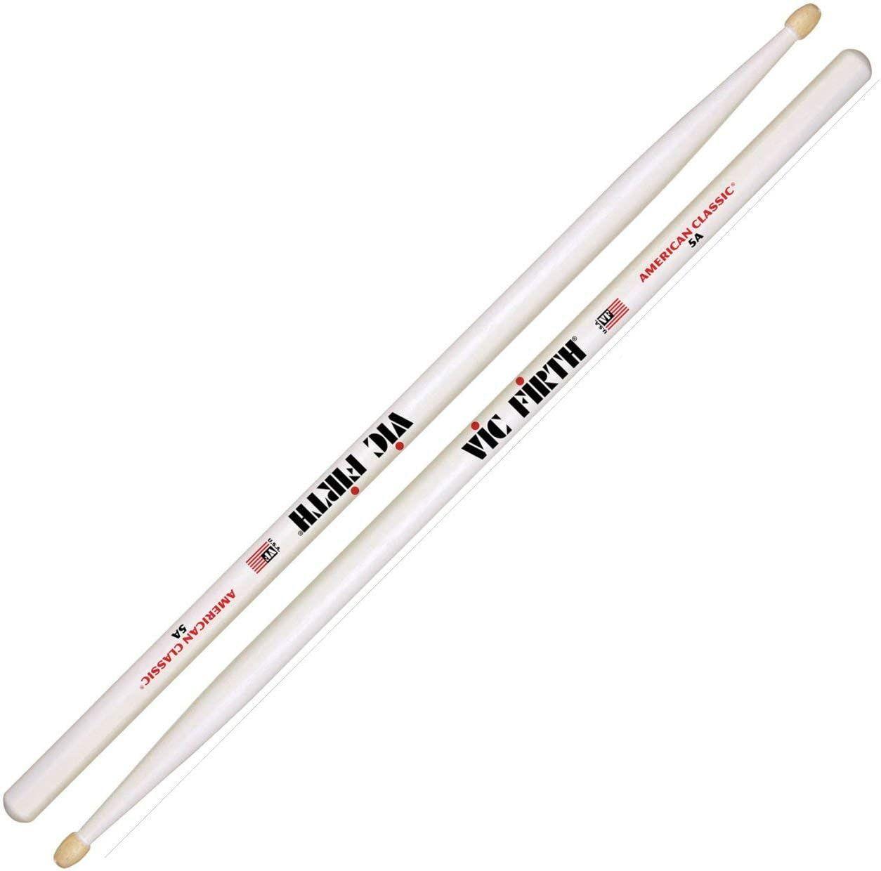 Baquetas Vic Firth 5A American Classic Blanco Punta de Madera-2