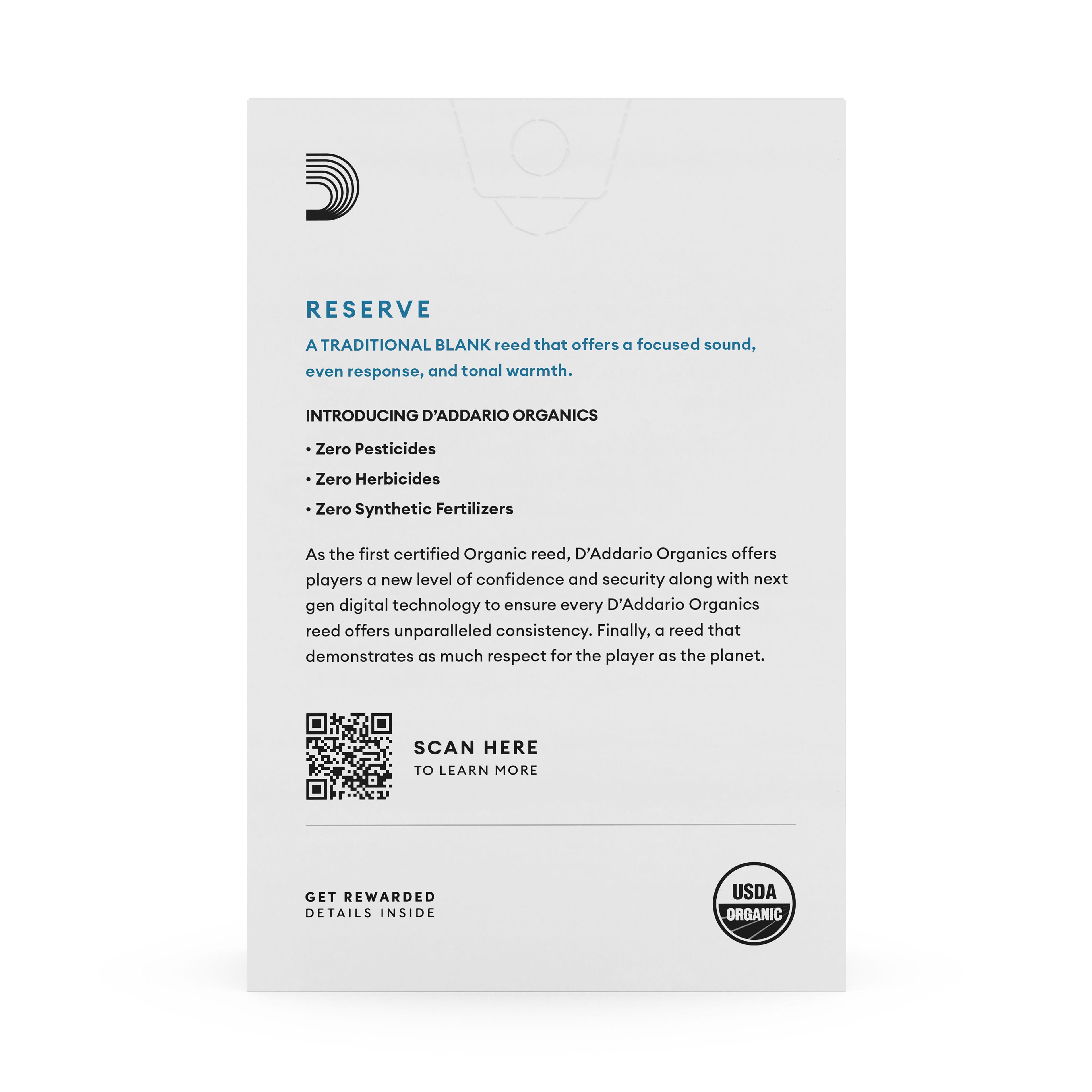 Cañas Clarinete Bb 2.5 Organic Reserve Pack 10 ODCR1025 Daddario-3