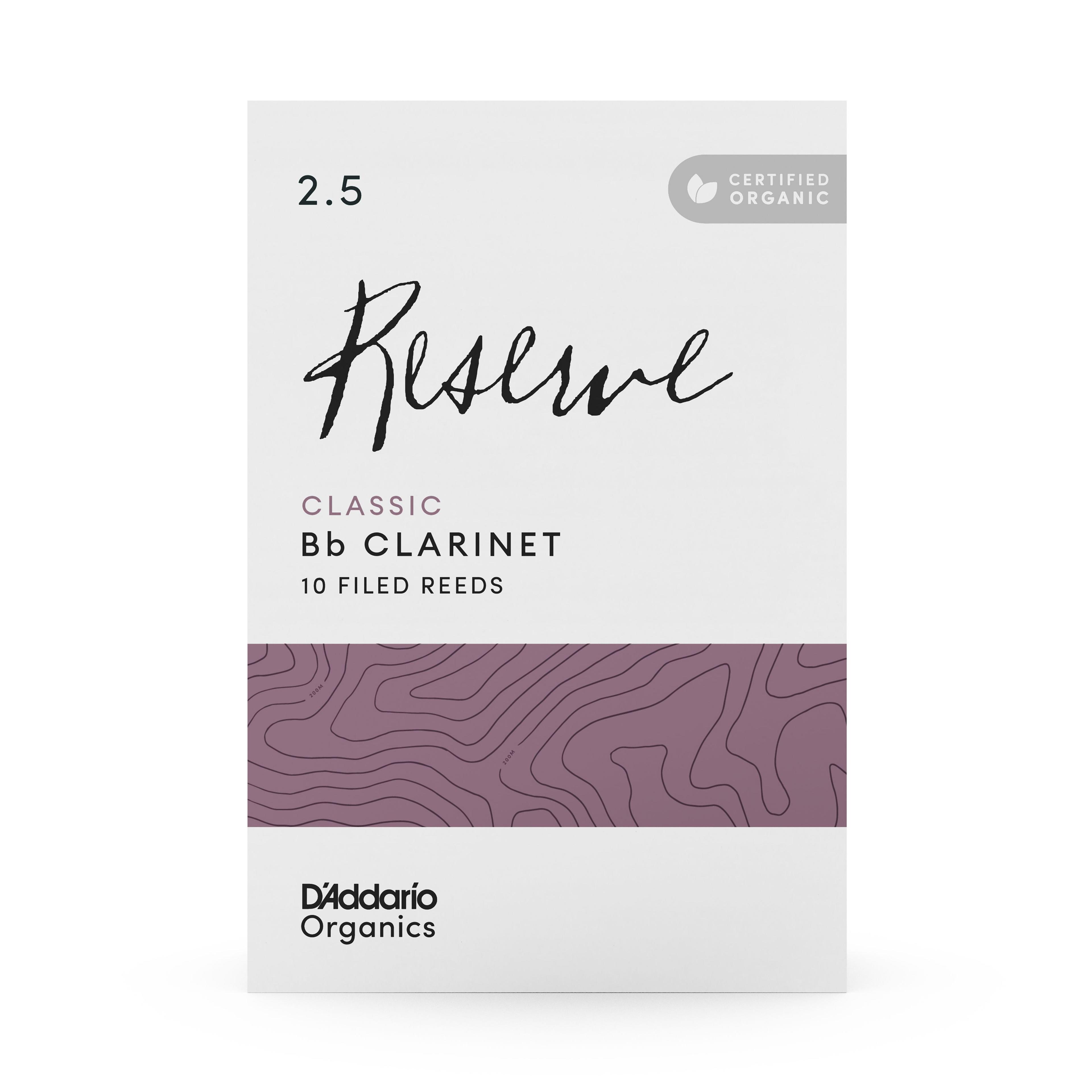 Cañas Clarinete Bb 2.5 Organic Reserve Pack 10 ODCT1025 Daddario-2
