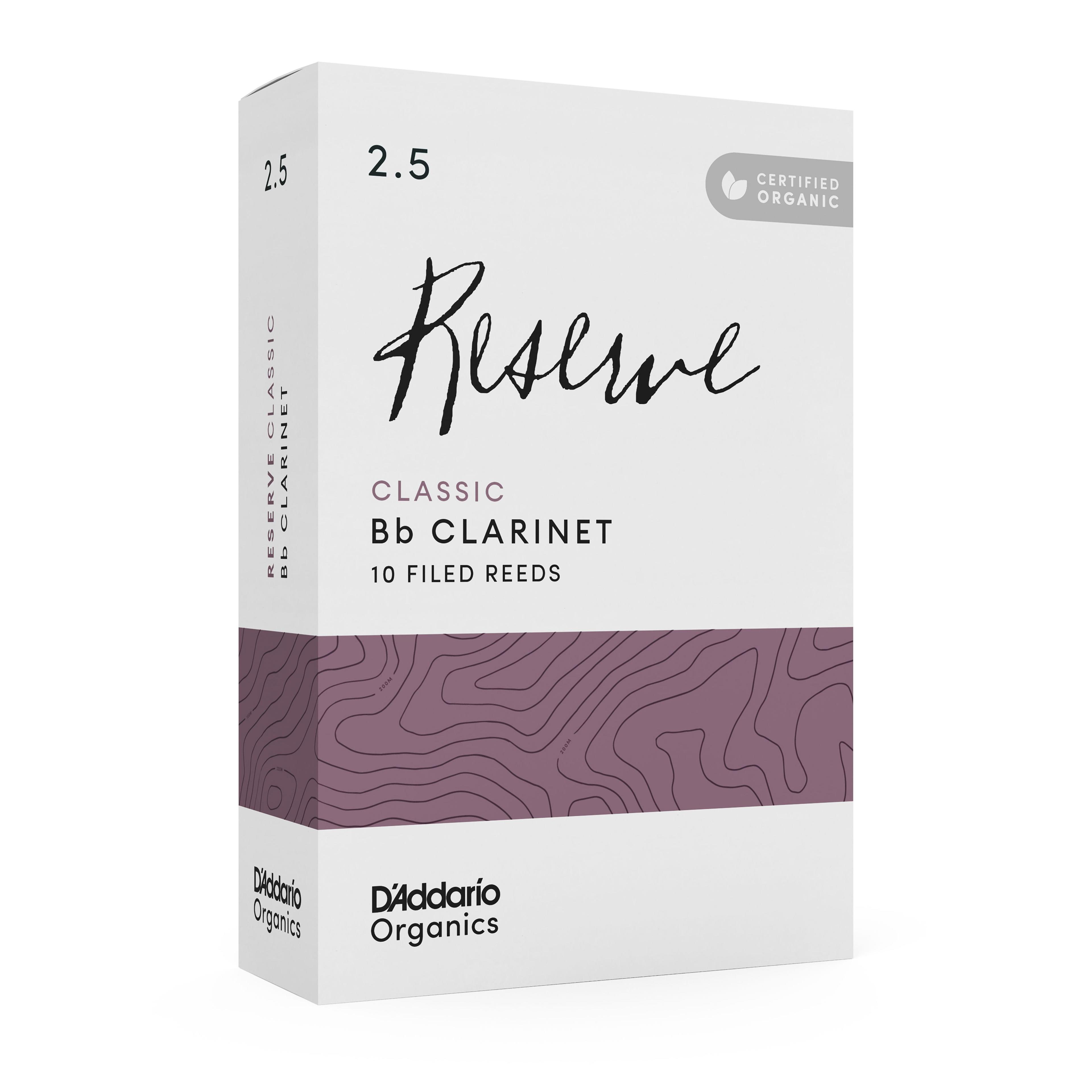 Cañas Clarinete Bb 2.5 Organic Reserve Pack 10 ODCT1025 Daddario-4