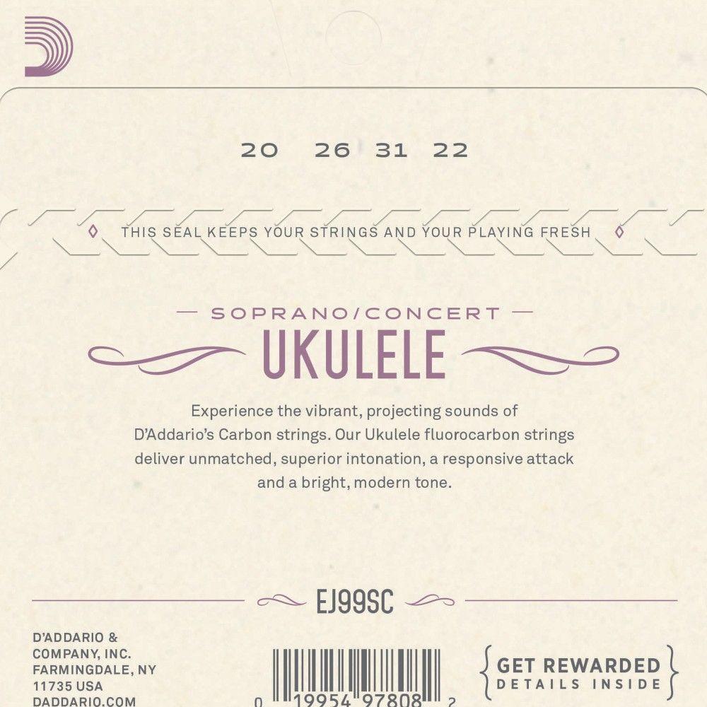 Set Cuerdas Ukelele Soprano-Concierto EJ99SC Daddario-1