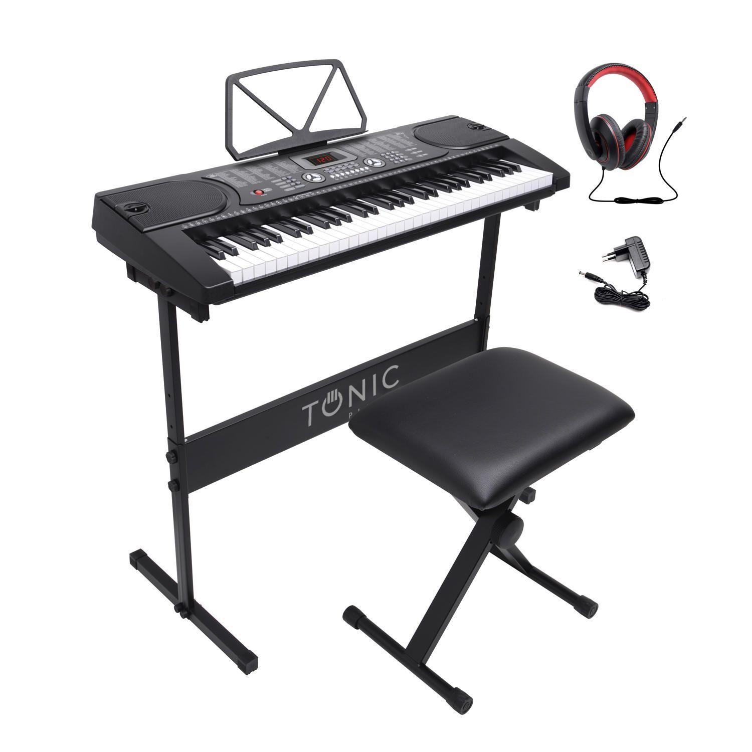 Teclado Musical Piano 61 Notas +Stand+Silla Ton-600-2
