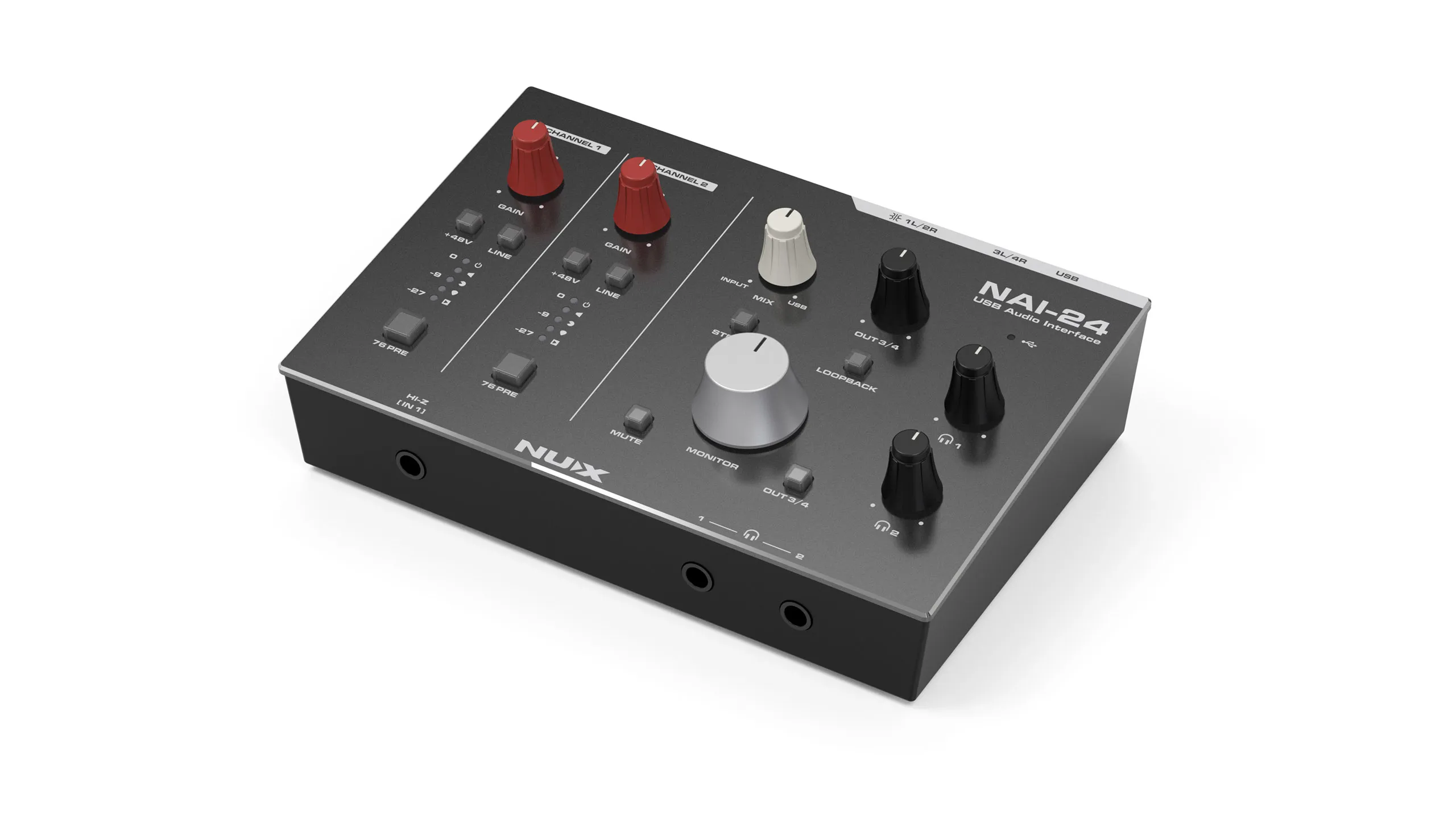 Consola Podcast Multipista Portátil 2 canales NAI-24 Nux-3