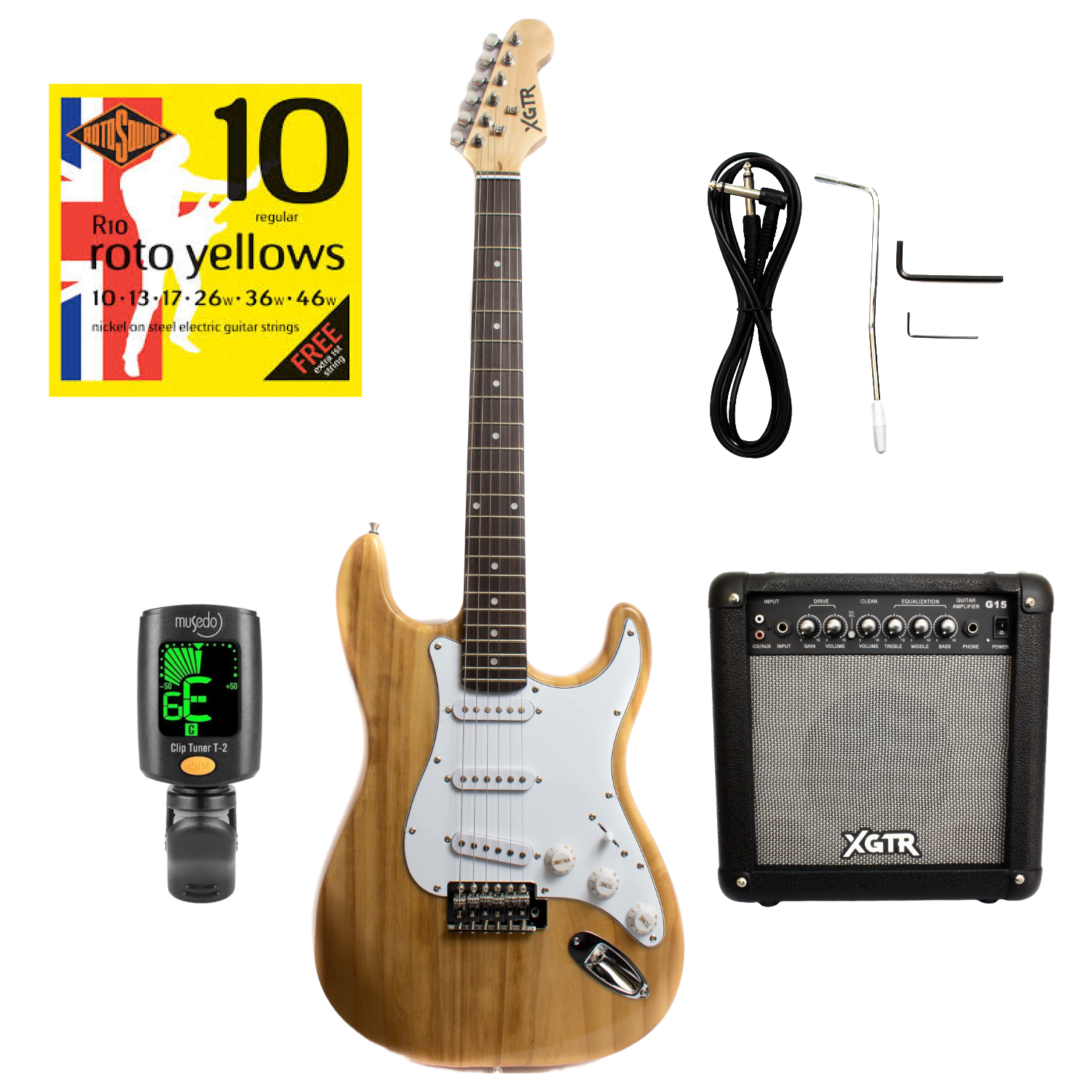 Pack Guitarra Eléctrica Stratocaster Natural XGTR ST111-NT-0