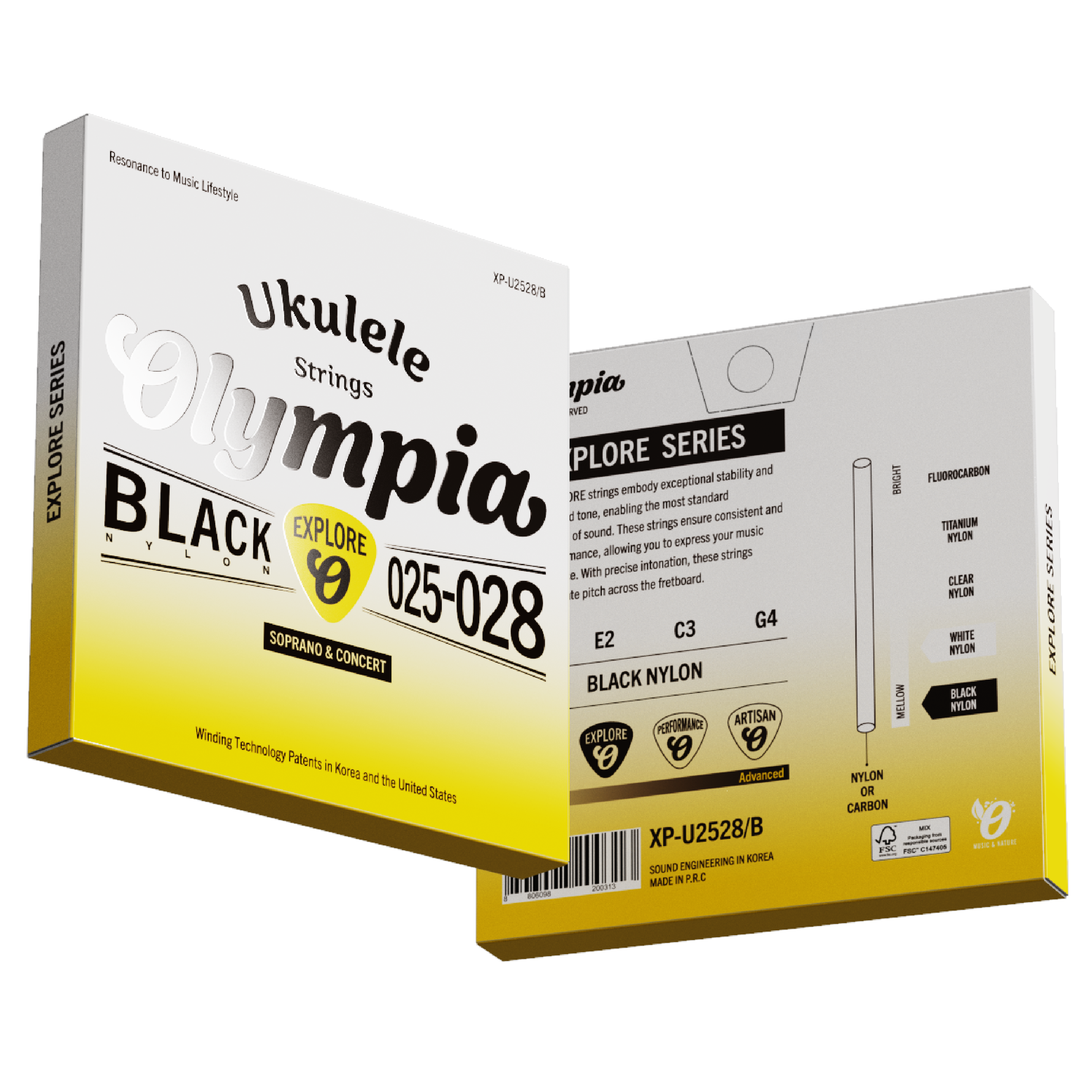 Set de Cuerdas Ukelele Soprano/Concierto XP-U2528/B Olympia-3