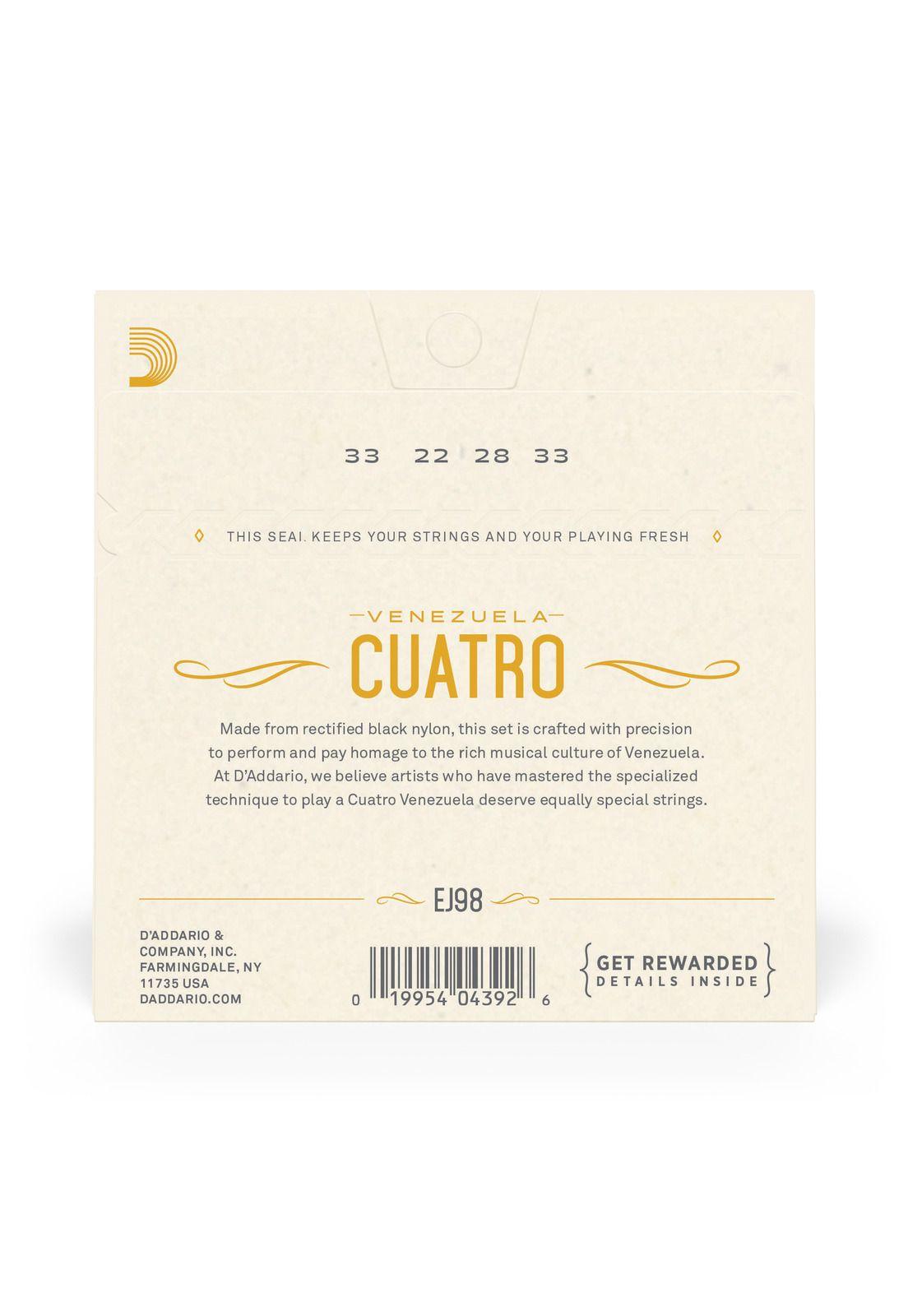 Set de cuerdas Cuatro Venezolano EJ98 Daddario-3