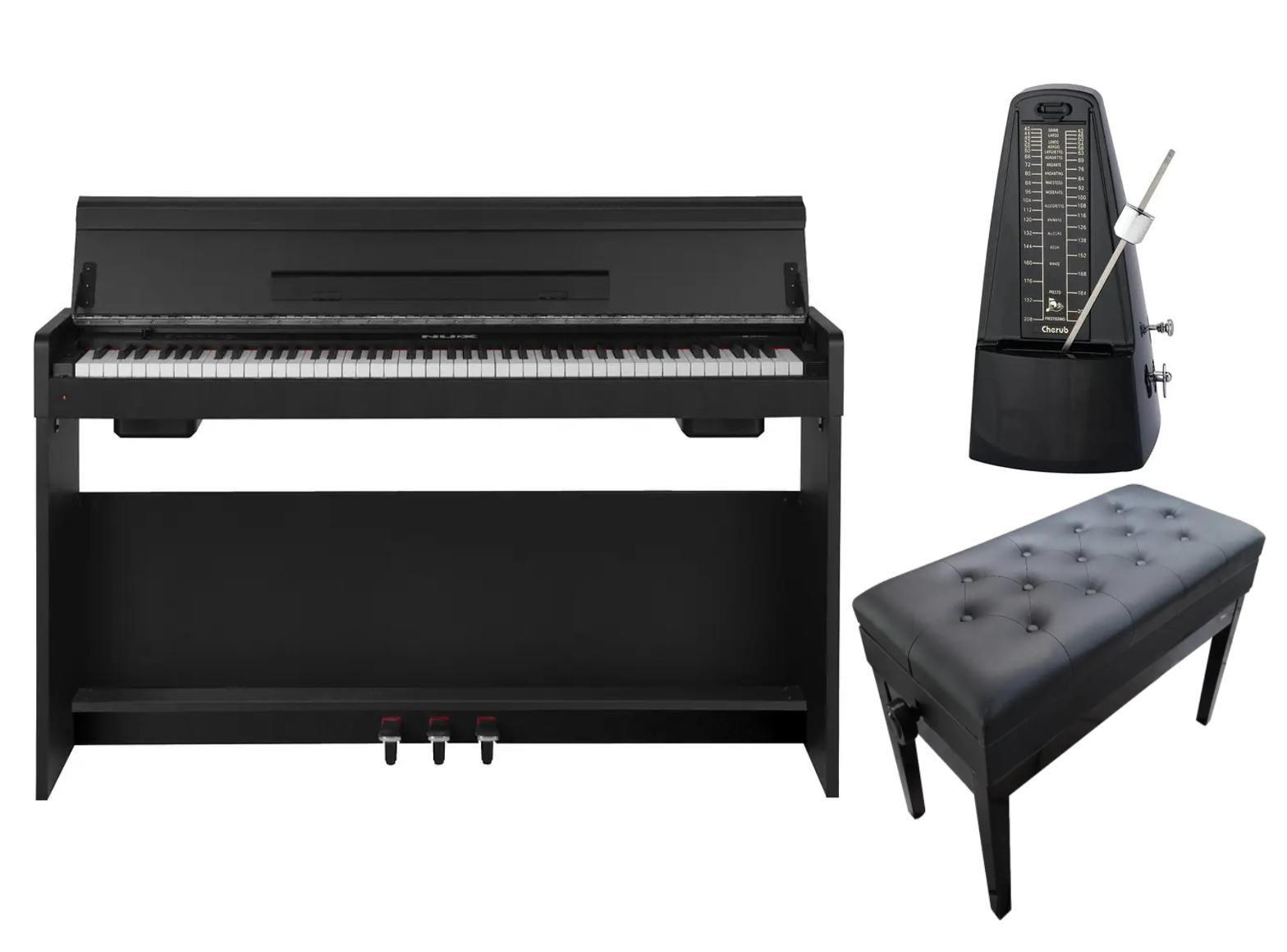 Full Pack Piano Digital Nux WK-310 + Silla para Teclado Pro Negra AP-5104 + Metrónomo Cherub WSM-330-1