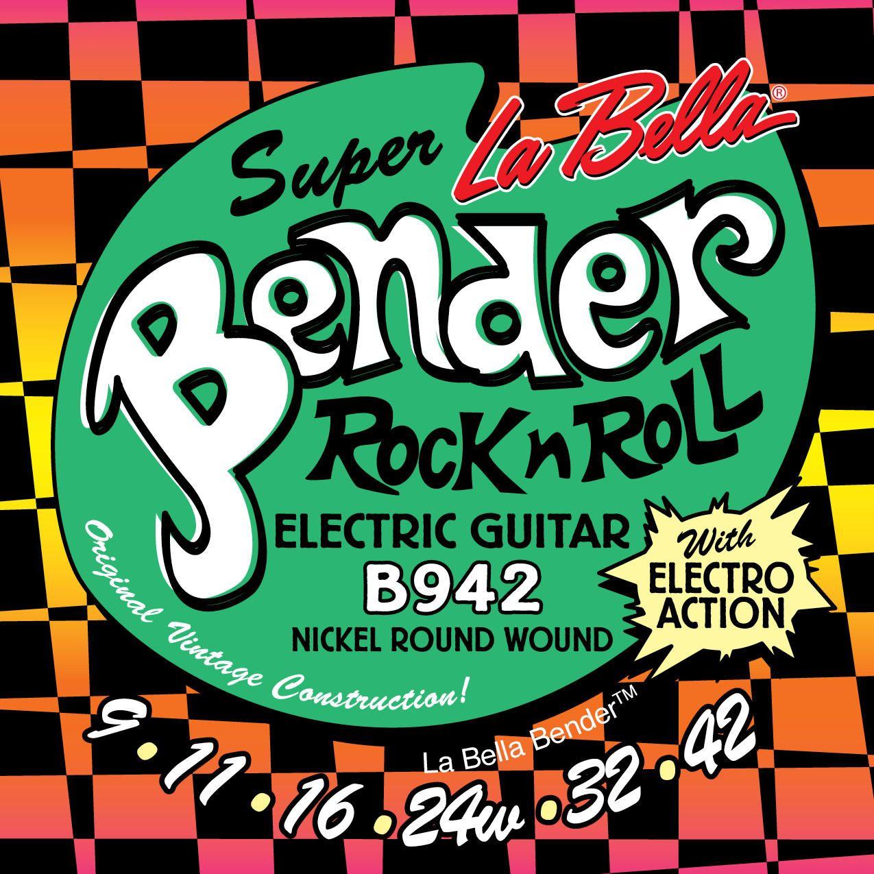 Set Guitarra Eléctrica La Bella Super Bender Light  9-42 B942-0