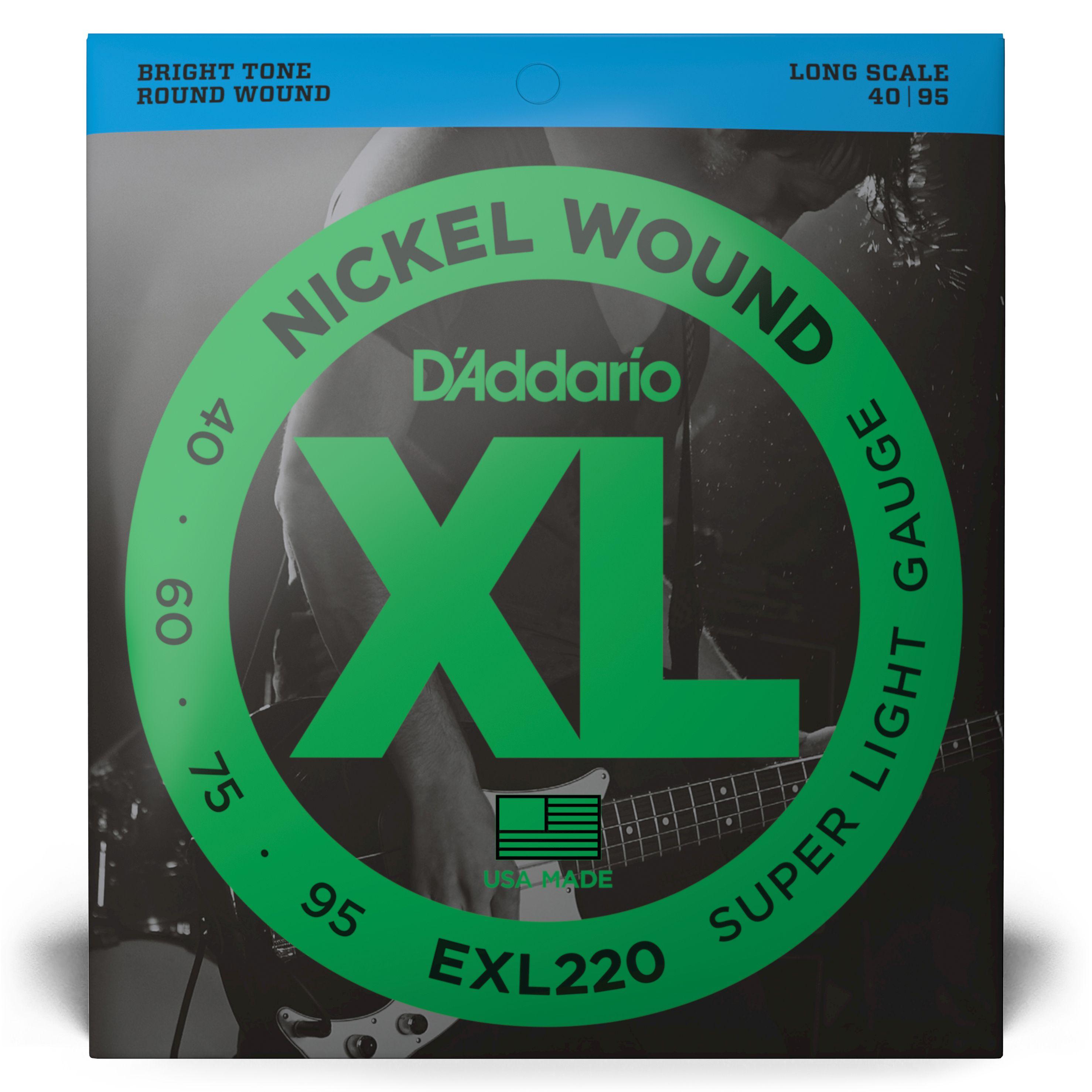 Set de cuerdas Bajo XL 40-95 Long Scale EXL220 Daddario-1
