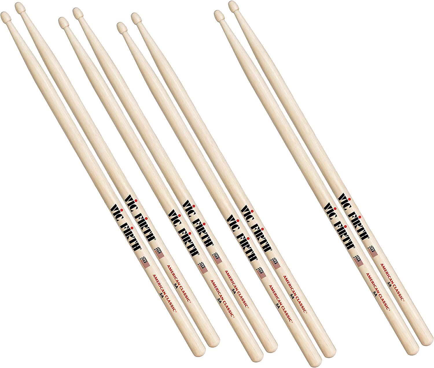 Pack 3 Baquetas Vic Firth + 1 de obsequio American Classic 5A-1