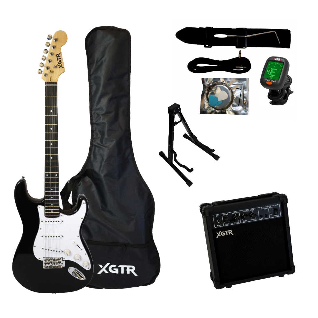 Pack Guitarra Eléctrica Black ST111 BK, Amp 15w XGTR-0